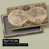 Atlas Novus Antique World Map canvas front and rear frame view