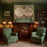 Atlas Novus Antique World Map canvas wall art in room setting 7