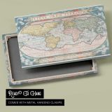 Theatrum Orbis Terrarum World Map canvas front and rear frame view