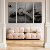 Marilyn Monroe Reclining Black and White Portrait canvas wall art in room setting 5