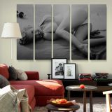 Marilyn Monroe Reclining Black and White Portrait canvas wall art in room setting 6