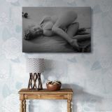 Marilyn Monroe Reclining Black and White Portrait canvas wall art in room setting 7