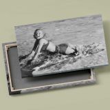 Marilyn Monroe at the Beach canvas front and rear frame view