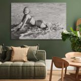 Marilyn Monroe at the Beach canvas wall art in room setting 4