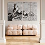 Marilyn Monroe at the Beach canvas wall art in room setting 5
