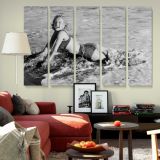 Marilyn Monroe at the Beach canvas wall art in room setting 6
