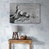 Marilyn Monroe at the Beach canvas wall art in room setting 7