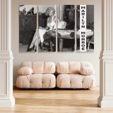 Marilyn Monroe Seated at a Table canvas wall art in room setting 5