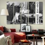 Marilyn Monroe Seated at a Table canvas wall art in room setting 6