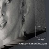 Marilyn Monroe Wearing a Hat canvas texture and wrapped edge closeup