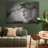 Marilyn Monroe Wearing a Hat canvas wall art in room setting 4