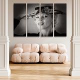 Marilyn Monroe Wearing a Hat canvas wall art in room setting 5