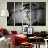 Marilyn Monroe Wearing a Hat canvas wall art in room setting 6