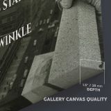 Marilyn Monroe New York Balcony Quote canvas texture and wrapped edge closeup