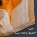 Marilyn Monroe Resting in Bed canvas texture and wrapped edge closeup