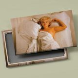 Marilyn Monroe Resting in Bed canvas front and rear frame view