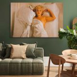 Marilyn Monroe Resting in Bed canvas wall art in room setting 4