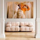 Marilyn Monroe Resting in Bed canvas wall art in room setting 5
