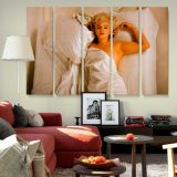 Marilyn Monroe Resting in Bed canvas wall art in room setting 6