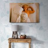Marilyn Monroe Resting in Bed canvas wall art in room setting 7