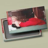 Marilyn Monroe Reclining in a Red Dress canvas front and rear frame view