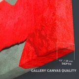 Marilyn Monroe Red Dress and Telephone canvas texture and wrapped edge closeup