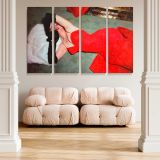 Marilyn Monroe Red Dress and Telephone canvas wall art in room setting 5