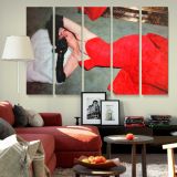 Marilyn Monroe Red Dress and Telephone canvas wall art in room setting 6