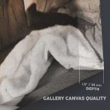Marilyn Monroe Reclining in a Black Dress canvas texture and wrapped edge closeup