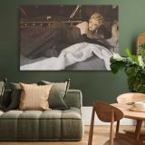 Marilyn Monroe Reclining in a Black Dress canvas wall art in room setting 4