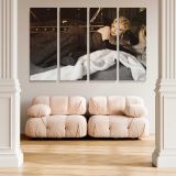 Marilyn Monroe Reclining in a Black Dress canvas wall art in room setting 5