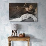 Marilyn Monroe Reclining in a Black Dress canvas wall art in room setting 7