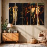 Pylades and Orestes Brought as Victims before Iphigenia canvas wall art in room setting 6