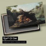 Horse Devoured by a Lion canvas front and rear frame view