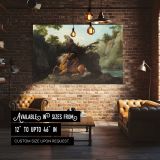 Horse Devoured by a Lion canvas wall art in room setting 4