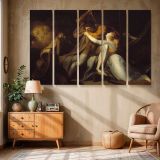 Percival Delivering Belisane from the Enchantment of Urma canvas wall art in room setting 6