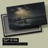 Fishermen at Sea canvas front and rear frame view