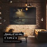 Fishermen at Sea canvas wall art in room setting 4