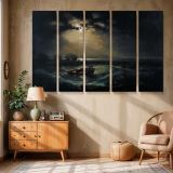 Fishermen at Sea canvas wall art in room setting 6