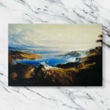 The Plains of Heaven canvas artwork displayed on a marble background