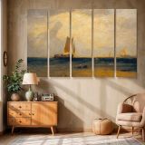 Fishing upon the Blythe Sand canvas wall art in room setting 6