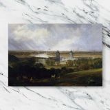 London from Greenwich Park canvas artwork displayed on a marble background