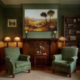 The Bay of Baiae with Apollo and the Sibyl canvas wall art in room setting 7