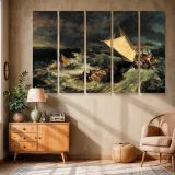 The Shipwreck canvas wall art in room setting 6