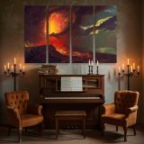 Vesuvius in Eruption canvas wall art in room setting 5