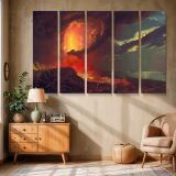 Vesuvius in Eruption canvas wall art in room setting 6