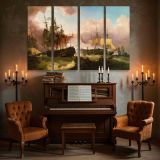 The Battle of Camperdown canvas wall art in room setting 5