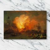 The Battle of the Nile canvas artwork displayed on a marble background