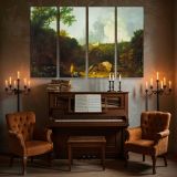 Distant View of Maecenas Villa Tivoli canvas wall art in room setting 5