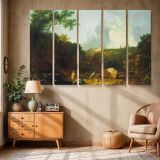 Distant View of Maecenas Villa Tivoli canvas wall art in room setting 6